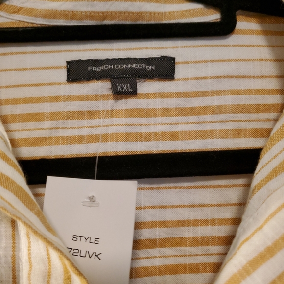 NWT French Connection Women's Striped Long Sleeve Cotton Shirt XXL - Picture 3 of 7